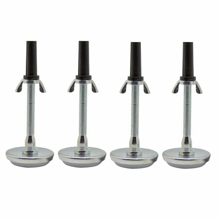 D2D TECHNOLOGIES Adjustable Glides for Bed Frame Black & Chrome - Set of 4 D22589321